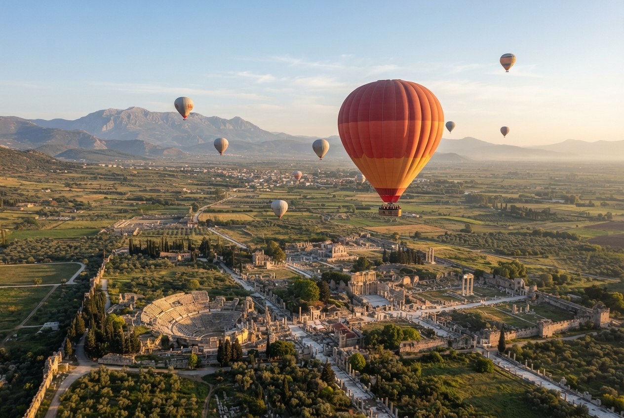 Efes Selçuk ovası balon turu