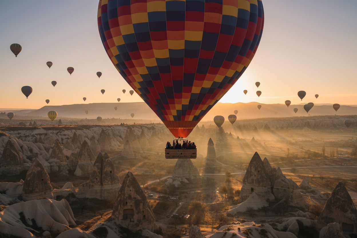Grup için özel balon uçuşu